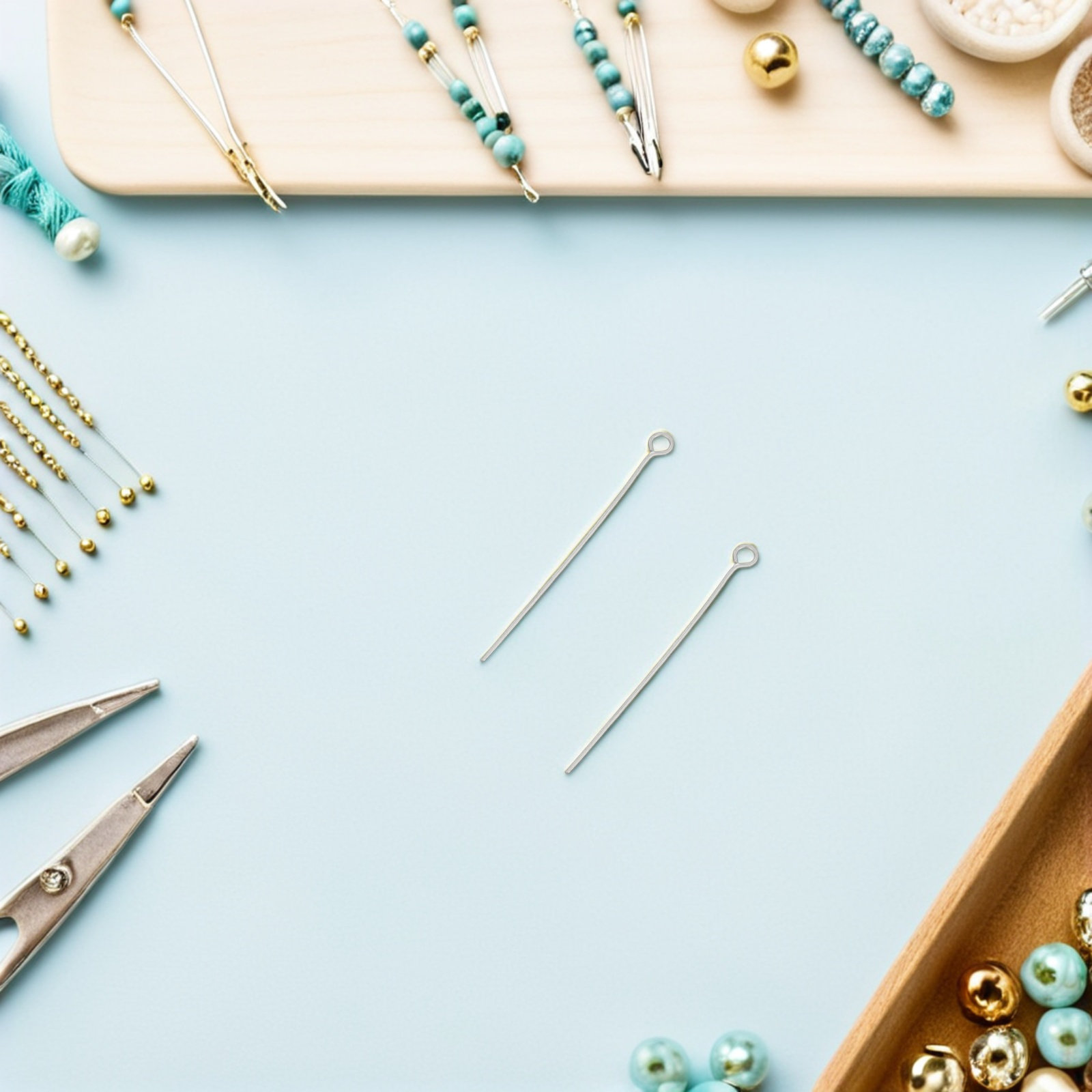 Jewelry Making Silver - 300 قطعة من دبابيس العين لصناعة