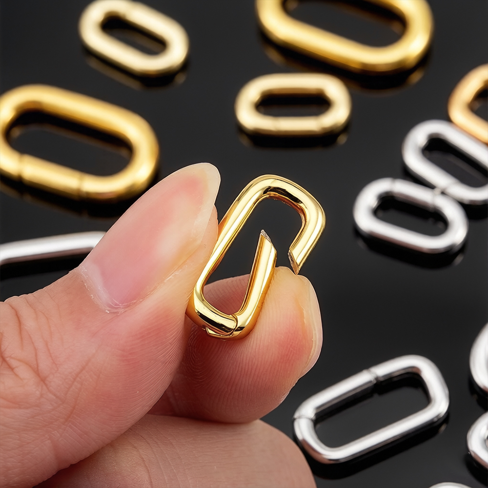 Jewelry Making A Ring - قطعتان من مشابك قلادة بيضاوية مطلية