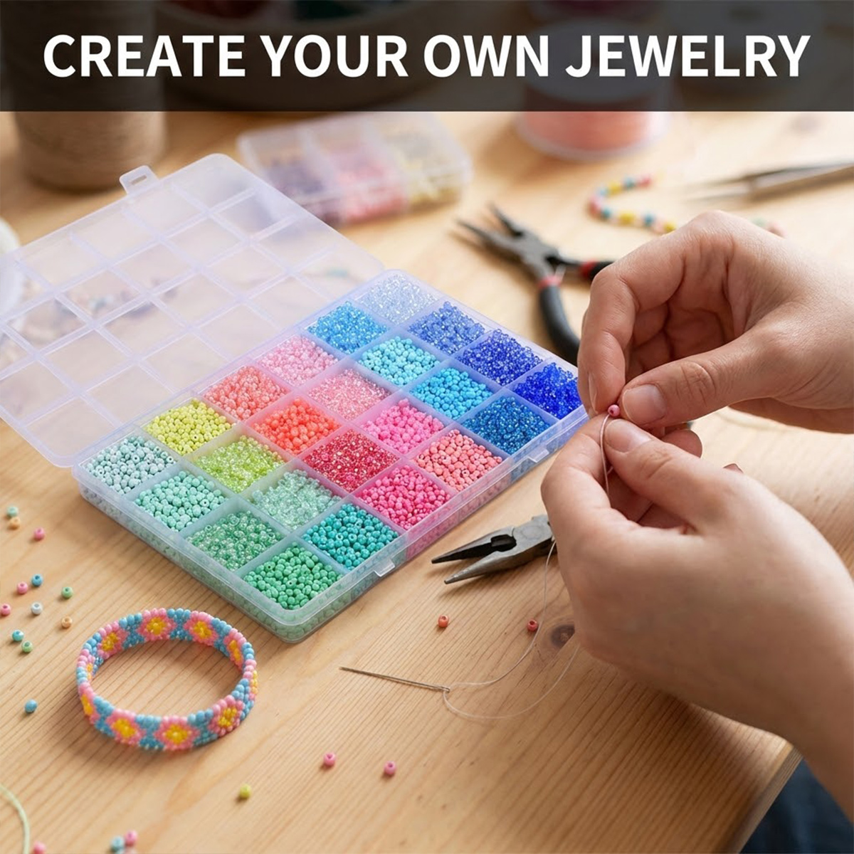 طقم 5200 خرزة زجاجية صغيرة 3 م - مراجعة Jewelry Making Tutorials وسعره