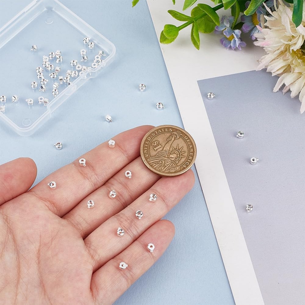 60 قطعة النحاس تجعيد الخرز 925 - مراجعة Jewelry Making Silver وسعره